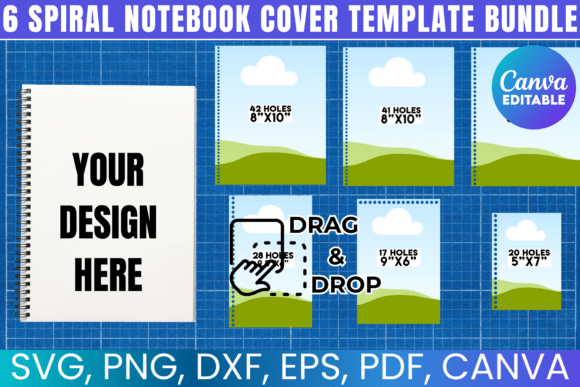 Download 6 Spiral Notebook Cover Template Bundle - Template Collection
