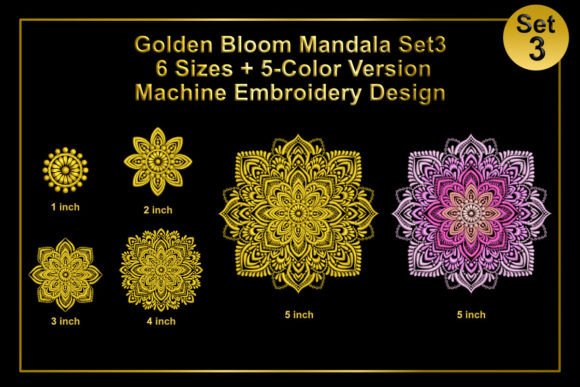 Download Golden Bloom Mandala Set 3 - Gold Collection