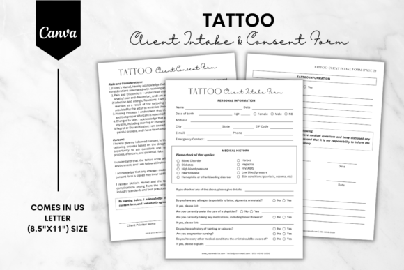 Download Tattoo Intake &amp; Consent Form Template 2 - Template Collection