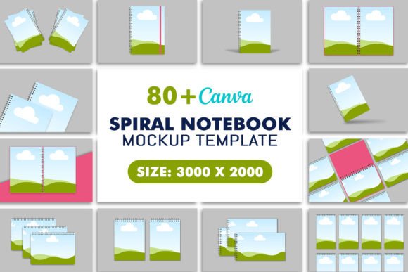 Download Spiral Notebook Canva Mockup Templates - Template Collection